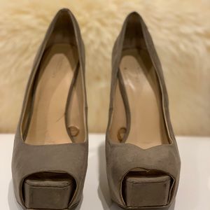 Zara khaki suede high heels